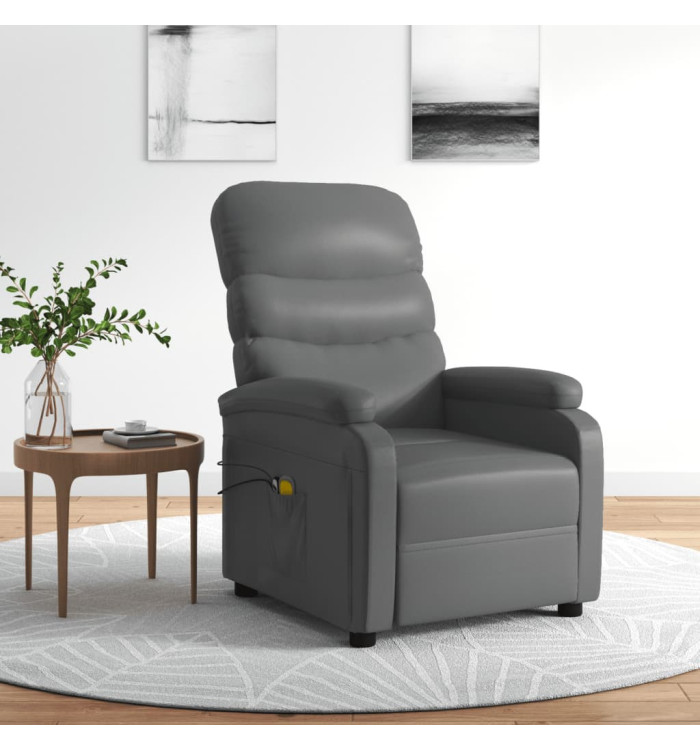 Fauteuil de massage électrique Gris Similicuir | Mobilier & Déco