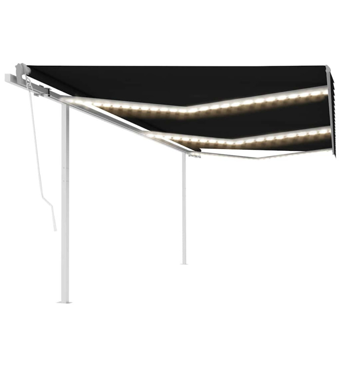 Auvent automatique capteur de vent/LED 6x3 m Anthracite | Mobilier & Déco