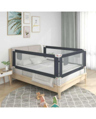 Barrière de sécurité de lit d'enfant Gris foncé 190x25 cm Tissu | Mobilier & Déco