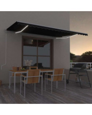 Auvent automatique et capteur de vent/LED 500x300 cm Anthracite | Mobilier & Déco