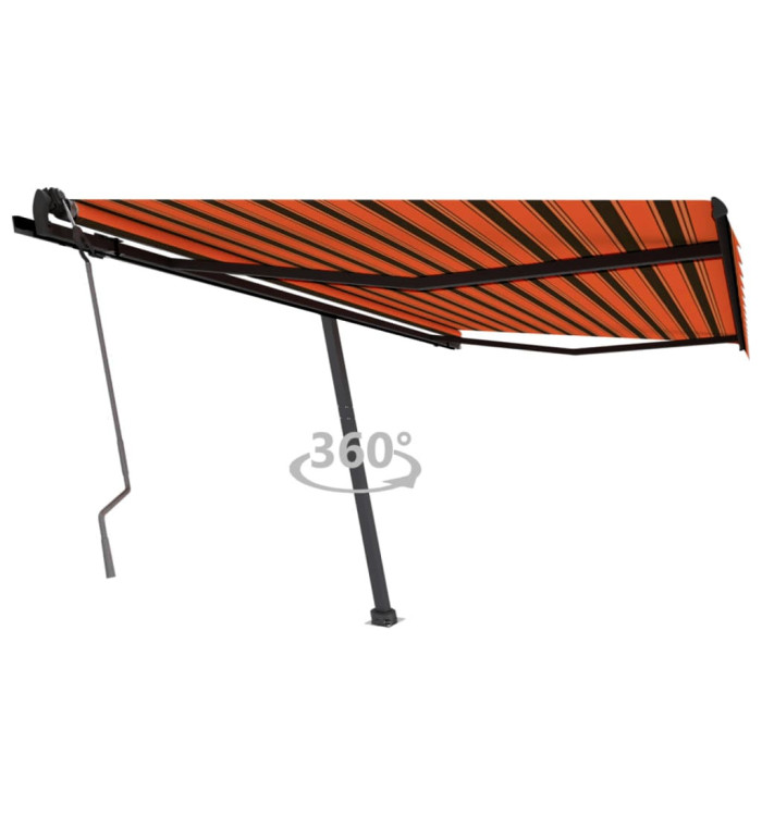 Auvent manuel rétractable sur pied 400x350 cm Orange et marron | Mobilier & Déco