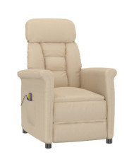Fauteuil de massage en microfibre crème | Mobilier & Déco