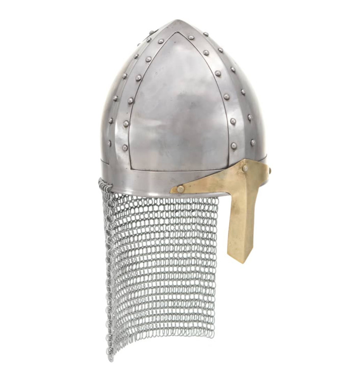 Casque de chevalier croisé antique pour GN Argenté Acier | Mobilier & Déco