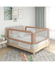 Barrière de sécurité de lit d'enfant Taupe 200x25 cm Tissu | Mobilier & Déco