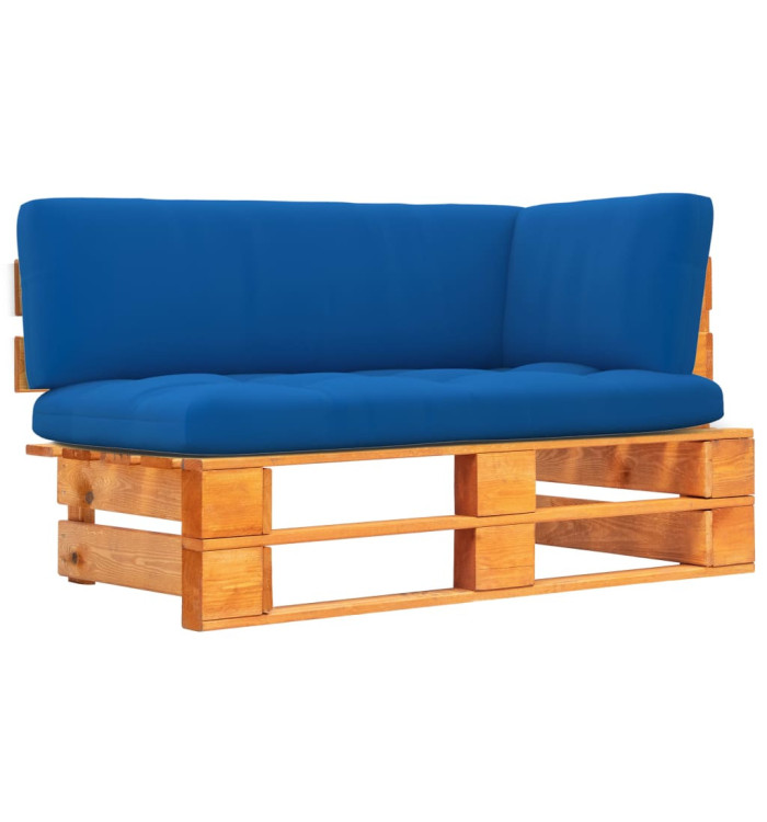 Canapé d'angle palette de jardin marron miel bois pin imprégné | Mobilier & Déco