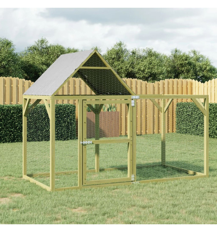 Poulailler 200x100x150 cm Bois de pin massif imprégné | Mobilier & Déco