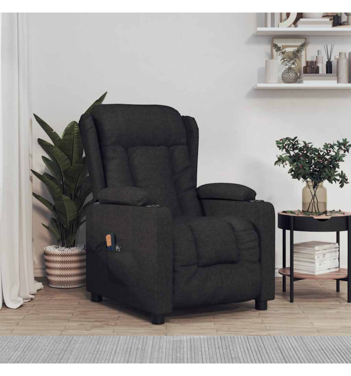Fauteuil électrique de massage Noir Tissu | Mobilier & Déco