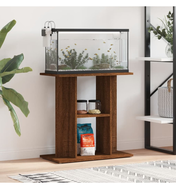 Support pour aquarium chêne marron 60x30x60cm bois d'ingénierie | Mobilier & Déco