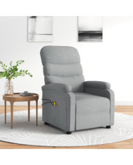 Fauteuil électrique de massage Gris clair Tissu | Mobilier & Déco