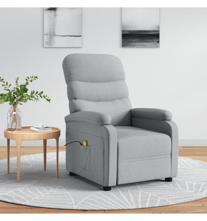 Fauteuil de massage Gris clair Tissu | Mobilier & Déco