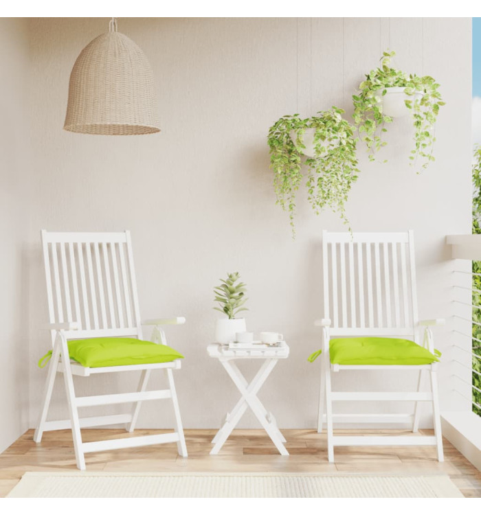 Coussins de chaise lot de 2 vert brillant 40x40x7 cm | Mobilier & Déco
