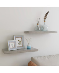 Étagères murales flottantes 2 pcs gris béton 60x23,5x3,8 cm MDF | Mobilier & Déco