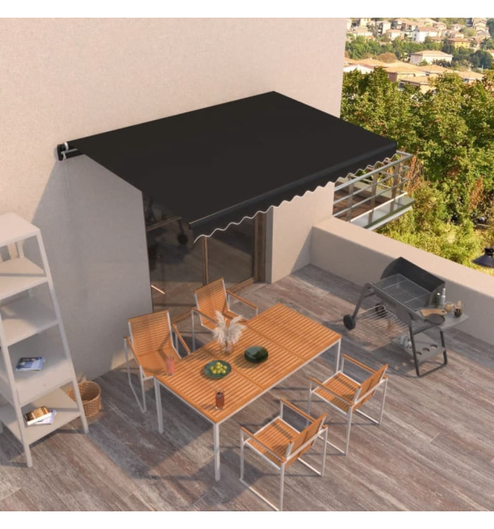 Auvent manuel rétractable 450x350 cm Anthracite | Mobilier & Déco