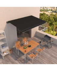 Auvent manuel rétractable 450x350 cm Anthracite | Mobilier & Déco