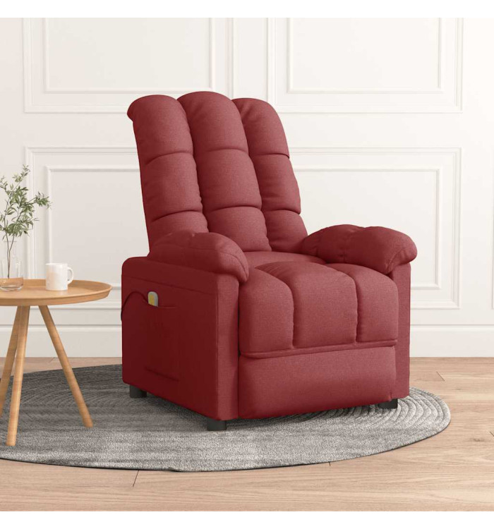 Fauteuil de massage Rouge bordeaux Tissu | Mobilier & Déco