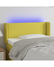 Tête de lit à LED Vert 103x16x78/88 cm Tissu | Mobilier & Déco