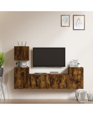 Ensemble de meubles TV 5 pcs Chêne fumé Bois d'ingénierie | Mobilier & Déco