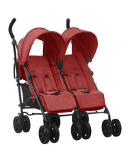 Poussette à deux places Rouge Acier | Mobilier & Déco