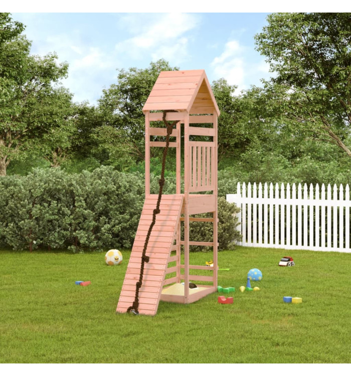 Maisonnette de jeu avec mur d'escalade bois massif Douglas | Mobilier & Déco
