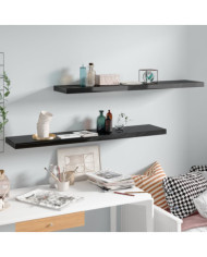 Étagère murale flottante 2 pcs Noir brillant 120x23,5x3,8cm MDF | Mobilier & Déco