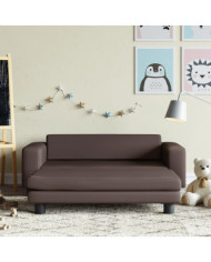 Canapé avec repose-pied pour enfants marron 100x50x30 cm | Mobilier & Déco