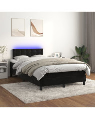 Sommier à lattes de lit avec matelas et LED Noir 120x200 cm | Mobilier & Déco