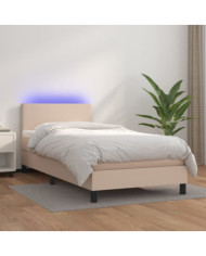 Sommier à lattes de lit matelas et LED Cappuccino 80x200cm | Mobilier & Déco