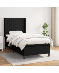 Sommier à lattes de lit et matelas Noir 80x200 cm Tissu | Mobilier & Déco