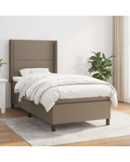 Sommier à lattes de lit avec matelas Taupe 100x200 cm Tissu | Mobilier & Déco