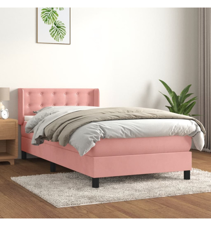 Sommier à lattes de lit et matelas Rose 80x200 cm Velours | Mobilier & Déco
