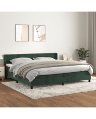 Sommier à lattes de lit et matelas Vert foncé 200x200cm Velours | Mobilier & Déco