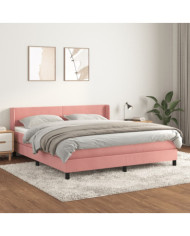 Sommier à lattes de lit avec matelas Rose 160x200 cm Velours | Mobilier & Déco