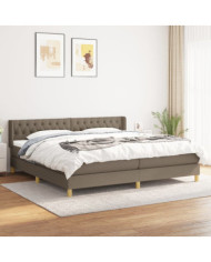 Sommier à lattes de lit avec matelas Taupe 200x200 cm Tissu | Mobilier & Déco