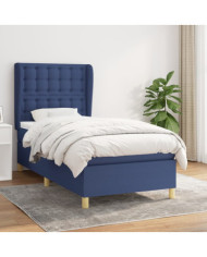 Sommier à lattes de lit avec matelas Bleu 80x200 cm Tissu | Mobilier & Déco