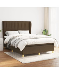Sommier à lattes de lit avec matelas Marron foncé 140x190 cm | Mobilier & Déco