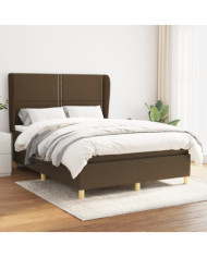 Sommier à lattes de lit avec matelas Marron foncé 140x200 cm | Mobilier & Déco