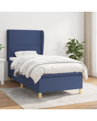 Sommier à lattes de lit avec matelas Bleu 80x200 cm Tissu | Mobilier & Déco