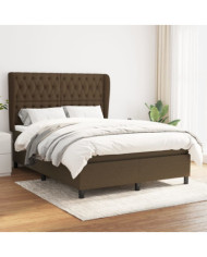 Sommier à lattes de lit avec matelas Marron foncé 140x190 cm | Mobilier & Déco