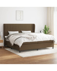 Sommier à lattes de lit avec matelas Marron foncé 200x200 cm | Mobilier & Déco