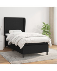 Sommier à lattes de lit et matelas Noir 80x200 cm Tissu | Mobilier & Déco