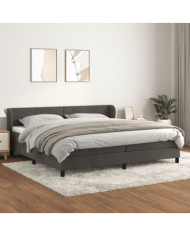 Sommier à lattes de lit et matelas Gris foncé 200x200cm Velours | Mobilier & Déco