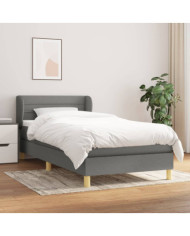 Sommier à lattes de lit avec matelas Gris foncé 80x200 cm Tissu | Mobilier & Déco