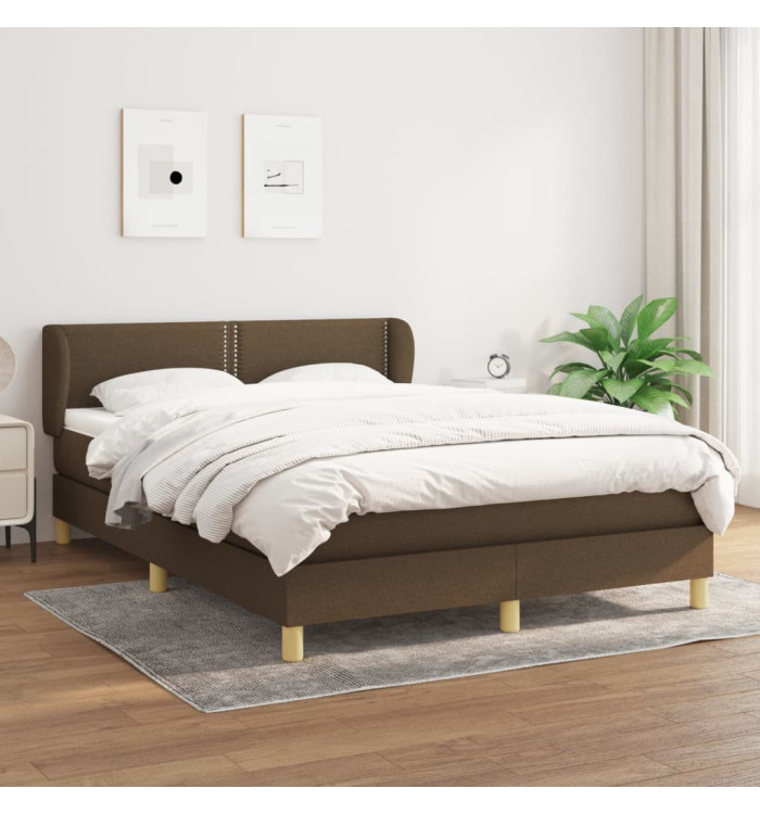 Sommier à lattes de lit avec matelas Marron foncé 140x200 cm | Mobilier & Déco