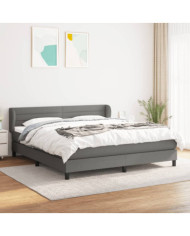 Sommier à lattes de lit avec matelas Gris foncé 180x200cm Tissu | Mobilier & Déco