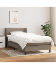 Sommier à lattes de lit avec matelas Taupe 100x200 cm Tissu | Mobilier & Déco