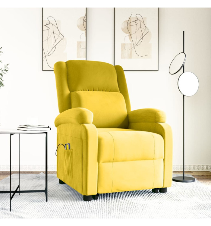 Fauteuil de massage Jaune Velours | Mobilier & Déco