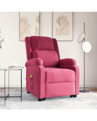 Fauteuil de massage Rouge bordeaux Velours | Mobilier & Déco