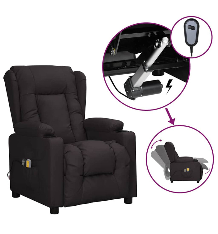 Fauteuil électrique de massage Noir Similicuir | Mobilier & Déco