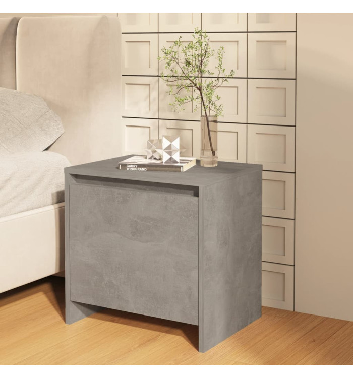 Table de chevet gris béton 45x34x44,5 cm bois d'ingénierie | Mobilier & Déco
