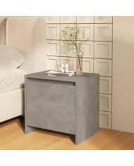 Table de chevet gris béton 45x34x44,5 cm bois d'ingénierie | Mobilier & Déco
